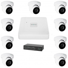Комплект відеоспостереження на 9 камер GreenVision GV-IP-K-W77/09 5Mp (LP23194)