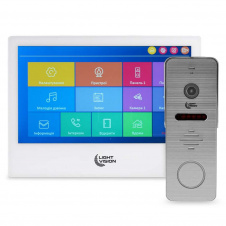 Комплект відеодомофона Light Vision: домофон 10" Singapore (AI) FHD White та відеопанель RIO FHD Grey