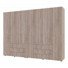 Розпашна Шафа для одягу Doros Гелар комплект Cонома 3+4 ДСП 271,2х49,5х203,4 (42002127)