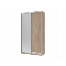 Шафа купе Doros Сіті Лайт Дуб Cонома 1 ДСП / 1 Дзеркало 120х45х225 (42002033)