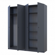 Комплект Doros Промо з полицями Графіт 2+2 ДСП 180х48х204 (44900289)