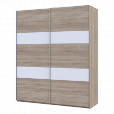 Шафа купе Doros L-Caiser Дуб сонома вставки Білий 2 ДСП 180х60х213 (65789455)