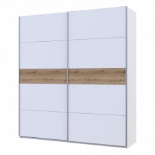 Шафа купе Doros G-Caiser Білий/Білий вставка Дуб Евок 2 ДСП /5 частин 220х60х240 (44900283)
