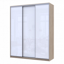 Шафа купе Сіті Лайт Слім Дуб Сонома Скло Біле 180х60х225 (44900318)