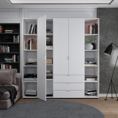 Комплект Doros Гелар з 2 Етажерками Білий 3 ДСП 192.6х49.5х203.4 (42005035) Еланец