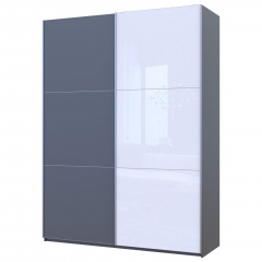 Шафа купе Doros G-Caiser Графіт Графіт/Білий 1 ДСП / 1 скло / 3 частини 180х60х240 (42005090) Камінь-Каширський
