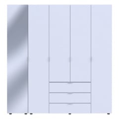 Шафа для одягу Doros Гелар Білий 4ДСП/Дзеркало 194х49.5х203.4 (42002160) Нововолинськ