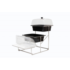 Трёхуровневая подставка из нержавеющей стали One Chef 68×32×42 см Львов