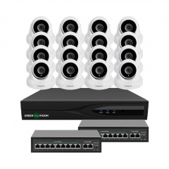 Комплект відеоспостереження на 16 камер GreenVision GV-IP-K-W83/16 5Mp (LP29482) Полтава