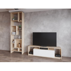 Стінка у вітальню Doros U1 Дуб Сонома Білий ДСП 160х38х48 (41510105) Ивано-Франковск