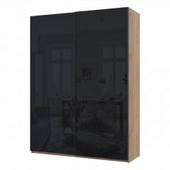 Шафа купе Doros G-Caiser Дуб Евок / Чорний 2 Скла / 3 частини 180х60х240 (80737751) Виноградов