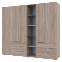 Комплект Doros Гелар з Етажеркою Дуб Сонома 2+3 ДСП 231.9х49.5х203.4 (42005046) Київ