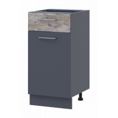 Кухня Doros Лея НЯ82_40 нижня вузька Графіт/Клондайк ДСП 40х46.6х82 (80359569.6) Орехов