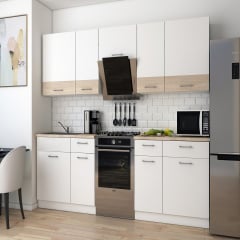 Кухня Лея Doros 2.6 м Білий/Дуб сонома ДСП 260х60х250 (81000009) Львов