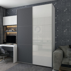 Шафа купе Doros G-Caiser Білий Графіт/Білий 1 ДСП / 1 скло / 3 частини 180х60х240 (42005094) Івано-Франківськ