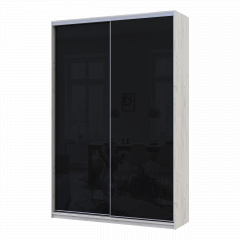 Шафа купе Сіті Лайт Слім Біле Дерево Скло Чорне 150х45х225 (44900300) Енергодар