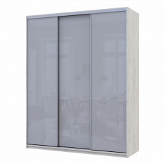 Шафа купе Сіті Лайт Слім Біле Дерево Скло Сіре 180х60х225 (44900304) Новомиколаївка