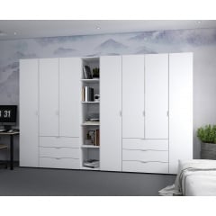 Комплект Doros Гелар з Етажеркою Білий 3+4 ДСП 309.4х49.5х203.4 (42005037) Київ