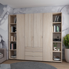 Комплект Doros Гелар з 2 Етажерками Дуб сонома 4 ДСП 231.4х49.5х203.4 (42005050) Талалаевка