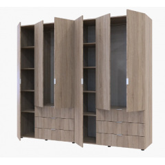 Відкривна шафа в спальню Гелар Doros 2324х495х2034 мм 3+3 двері дсп колір дуб-сонома Київ