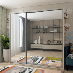 Шафа купе Doros Сіті Лайт Дуб сонома 3 Дзеркала 225х60х225 (42002138) Красноград