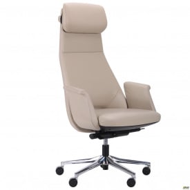 Офісне крісло Absolute HB бежеве шкіряне
