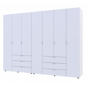 Розпашна Шафа для одягу Doros Гелар комплект Білий 3+4 ДСП 271,2х49,5х203,4 (42002120)
