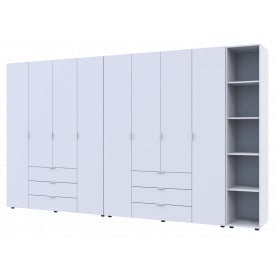 Комплект Doros Гелар з Етажеркою Білий 4+4 ДСП 348.2х49.5х203.4 (42005040)