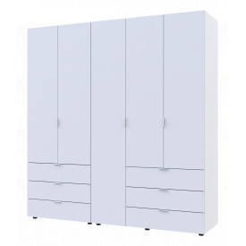 Розпашна Шафа для одягу Doros Гелар комплект Білий 2+3 ДСП 193,7х49,5х203,4 (42002116)