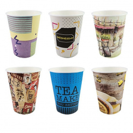 Стакан бумажный с рисунком 250 мл 500 шт (0332)