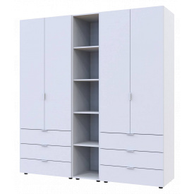 Комплект Doros Гелар з Етажеркою Білий 2+2 ДСП 193.2х49.5х203.4 (42005031)