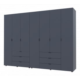 Розпашна Шафа для одягу Doros Гелар комплект Графіт 3+4 ДСП 271,2х49,5х203,4 (42002128)