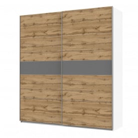 Шафа купе Doros G-Caiser Білий / Тахо вставка Графіт 2 ДСП / 5 частин 220х60х240 (42001009)