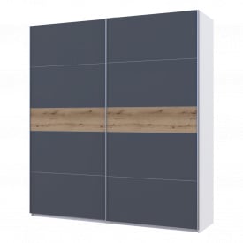 Шафа купе Doros G-Caiser Білий/Графіт вставка Дуб Евок 2 ДСП /5 частин 220х60х240 (44900282)