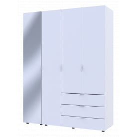 Шафа для одягу Doros Гелар Білий 3ДСП/Дзеркало 155х49.5х203.4 (42002157)