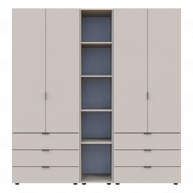Розпашна Шафа для одягу Doros Гелар з Етажеркою Кашемір 2+2 ДСП 193.2х49.5х203.4 (80737649)