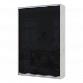 Шафа купе Сіті Лайт Слім Біле Дерево Скло Чорне 150х45х225 (44900300)