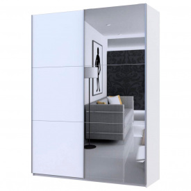 Шафа купе Doros G-Caiser Білий/Білий 1 ДСП / 1 Дзеркало 180х60х240 (42005028)