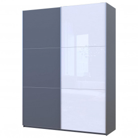 Шафа купе Doros G-Caiser Графіт Графіт/Білий 1 ДСП / 1 скло / 3 частини 180х60х240 (42005090)