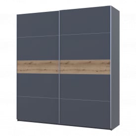 Шафа купе Doros G-Caiser Графіт/Графіт вставка Дуб Евок 2 ДСП /5 частин 220х60х240 (44900285)