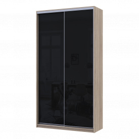 Шафа купе Сіті Лайт Слім Дуб Сонома Скло Чорне 120х45х225 (44900310)