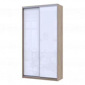 Шафа купе Сіті Лайт Слім Дуб Сонома Скло Біле 120х45х225 (44900308)