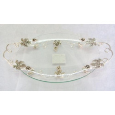 Блюдо сервировочное S&T DP40870 овальное с ручками декоративное Grapes 43х24х8см