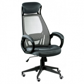 Компьютерное кресло офисное Briz black-grey серая сетка