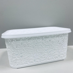 Кошик пластикова з кришкою Elif Plastik 32203 22 л Ажур Білий Київ