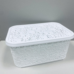Кошик пластикова з кришкою Elif Plastik 32203 22 л Ажур Білий Київ