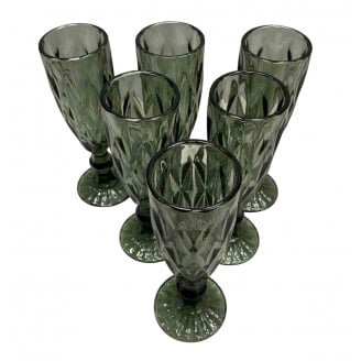 Набір келихів для шампанського Helios Grail 6445 Смарагд 150 мл 6 шт