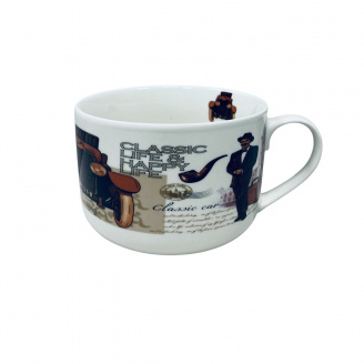 Чашка фарфоровая S&T 3188 Ретро-машина 700 мл 12,2x9 см XXL