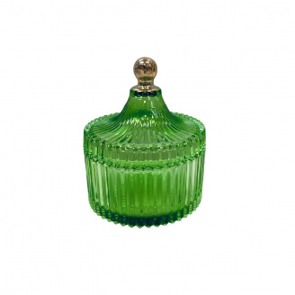 Цукорниця скляна з кришкою OLens Купол O102-290 250 мл Зелений