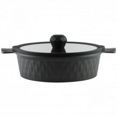 Сотейник із кришкою Gusto Black Ice Pepper Greblon 4.2 л Чорний C2 PR-6004 Ірпінь